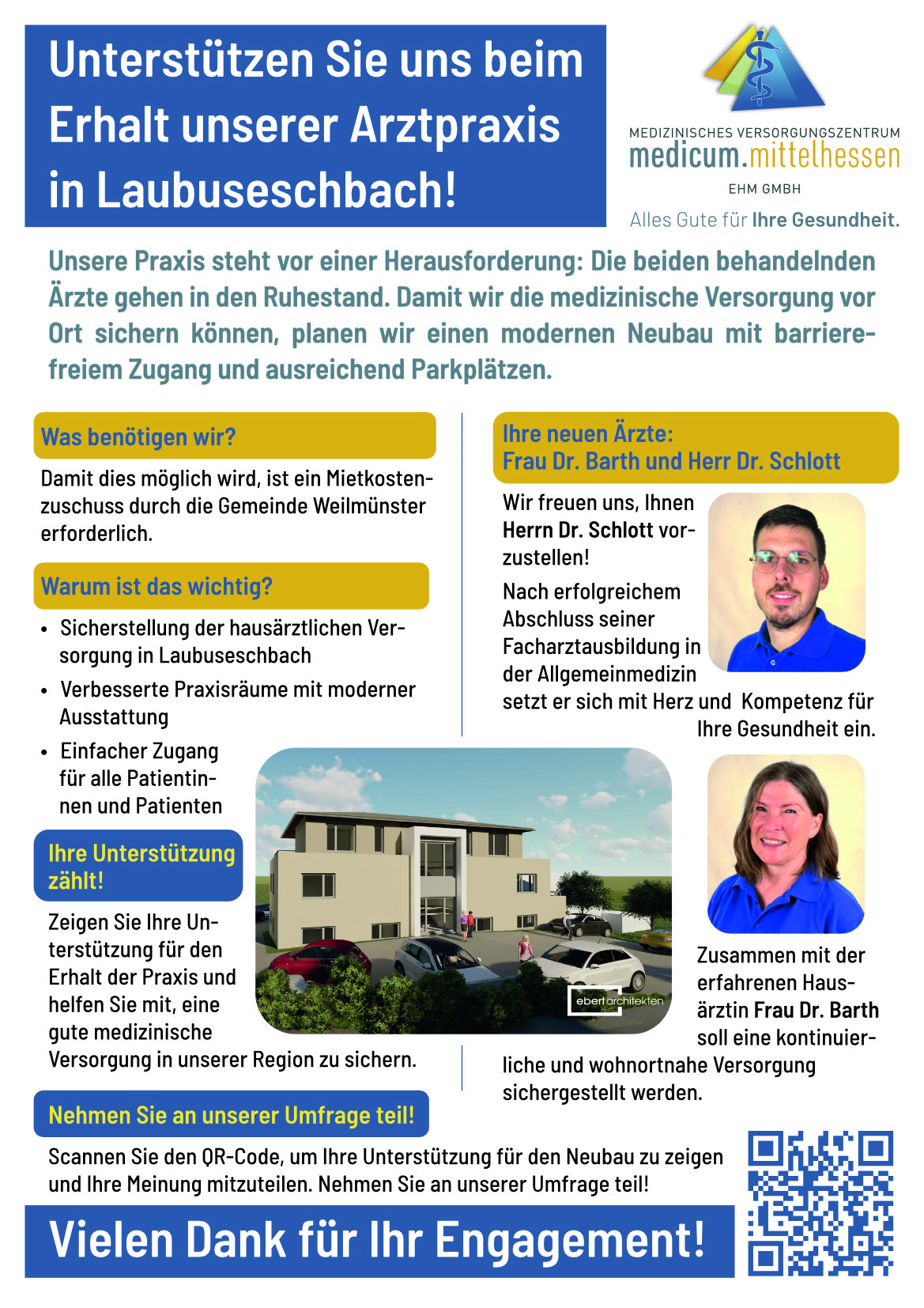 Bild von Artikel: Wie ist Ihre Meinung zum Erhalt der Hausarztpraxis Laubuseschbach?<br>
Diese Umfrage ist nun geschlossen. Vielen Dank für Ihre zahlreiche Teilnahme.