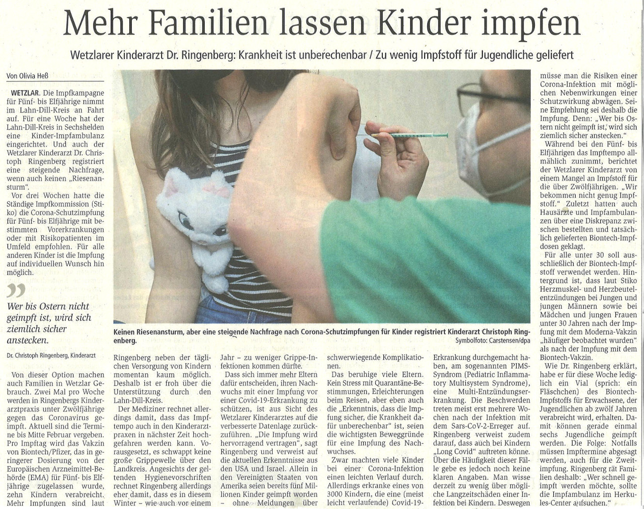 Bild von Artikel: Mehr Familien lassen Kinder impfen