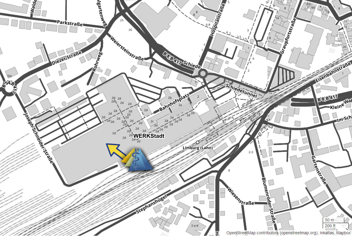 Anfahrtsskizze: Joseph-Schneider-Straße 1, 65549 Limburg