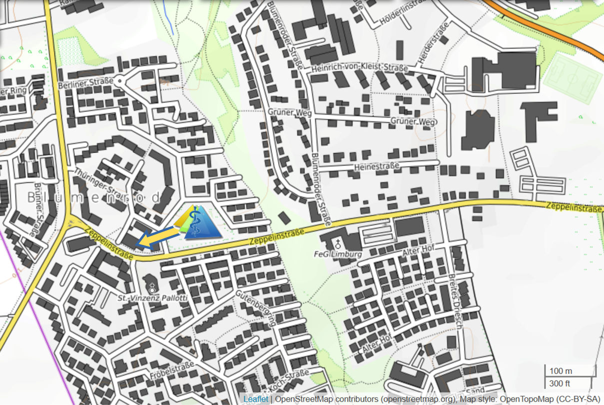 Anfahrtsskizze: Zeppelinstraße 3, 65549 Limburg